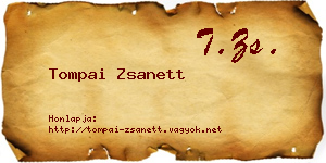 Tompai Zsanett névjegykártya